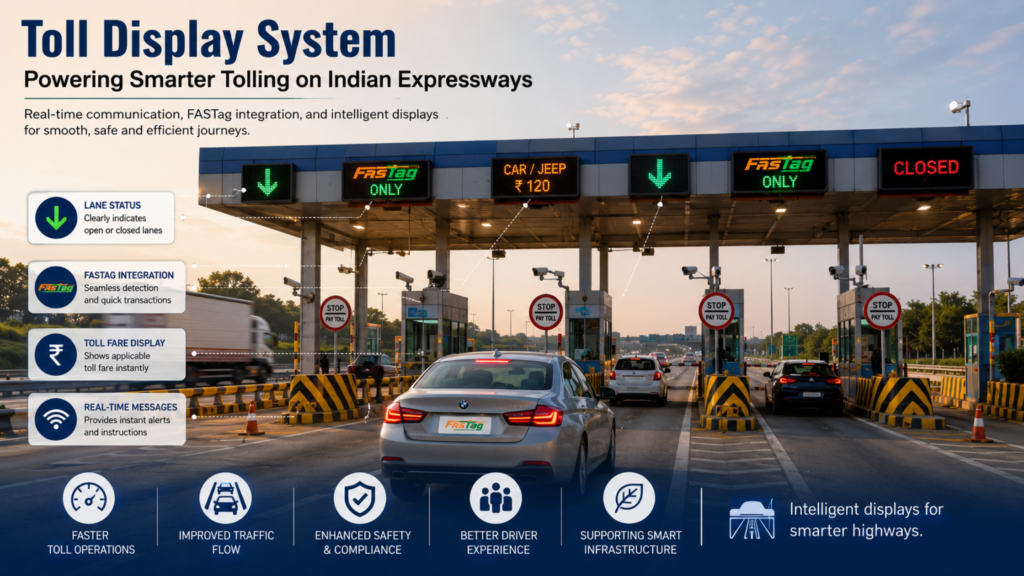 toll display system on Indian expressway