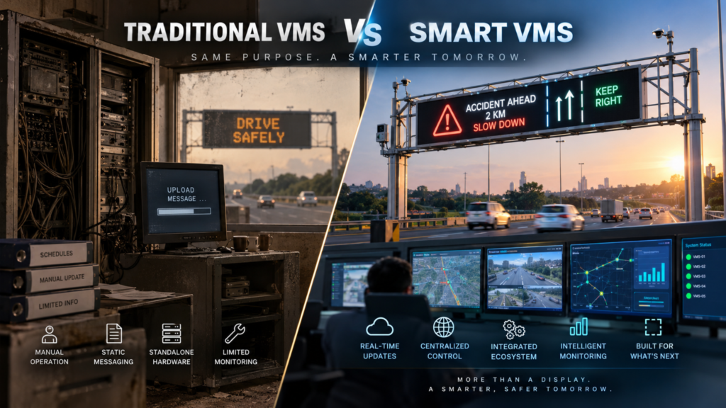 Smart VMS vs traditional VMS highway infrastructure